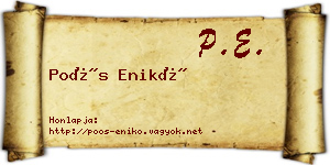Poós Enikő névjegykártya